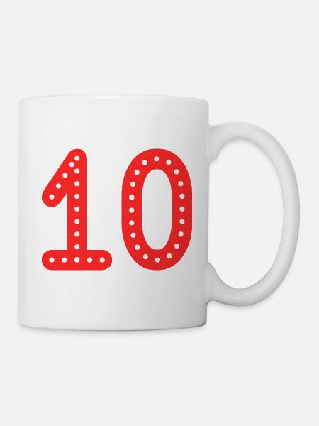 10. 10 ANS. 10e ANNIVERSAIRE. ANNIVERSAIRE 10 ANS. - Mug blanc - blanc