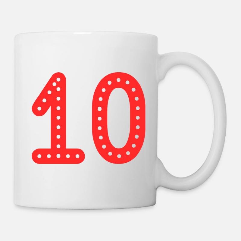 10. 10 ANS. 10e ANNIVERSAIRE. ANNIVERSAIRE 10 ANS. - Mug blanc - blanc