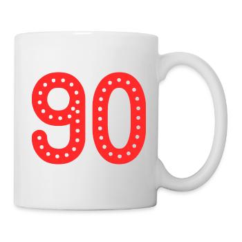 90. 90 YEARS. 90TH ANNIVERSARY. 90TH ANNIVERSARY. - Mug - white - Right