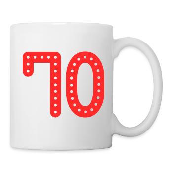 70. 70 YEARS. 70TH ANNIVERSARY. 70TH ANNIVERSARY. - Mug - white - Right