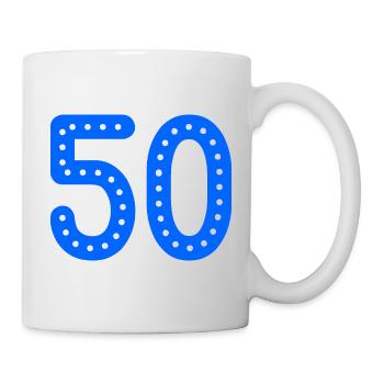 50. 50 JAHRE. 50-JÄHRIGES JUBILÄUM. 50-JÄHRIGES JUBILÄUM. - Tasse - Weiß - Rechts