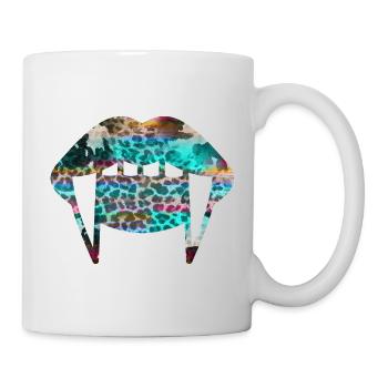 Groovy Vampirelips Leopard turquoise - Mug - white - Right