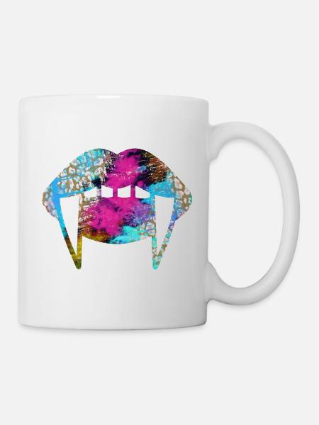 Groovy Vampirelips Light Blue Purple - Tasse - Weiß