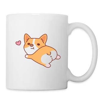 Cute Corgi Dog With Cute Butt - Mug - white - Right