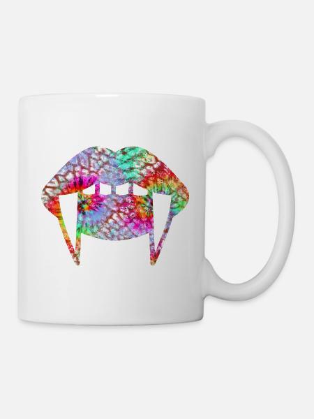 Groovy Vampirelips Colorful - Tasse - Weiß