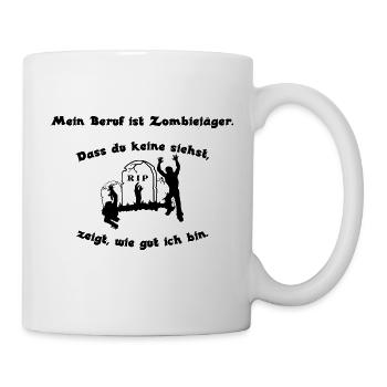 Zombiejäger - Tasse - Weiß - Rechts