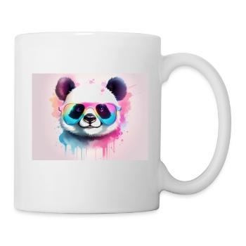 ours avec des lunettes colorées - Mug blanc - blanc - Droite
