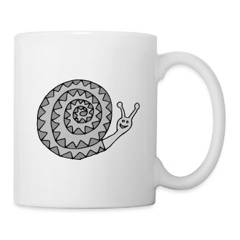Schnecke - Tasse - Weiß - Rechts