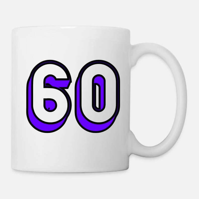 60. 60 ANS. 60e ANNIVERSAIRE. ANNIVERSAIRE 60 ANS. - Mug blanc - blanc