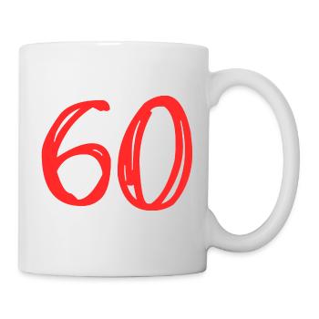60. 60 ANS. 60e ANNIVERSAIRE. ANNIVERSAIRE 60 ANS. - Mug blanc - blanc - Droite