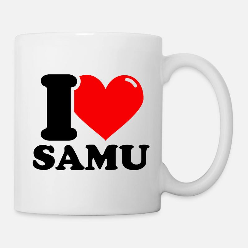 J’aime samu Prénom - Mug blanc - blanc