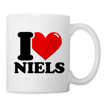 I love niels Vorname - Tasse - Weiß - Rechts