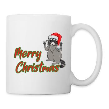 Joyeux Noël Raton laveur - Mug blanc - blanc - Droite