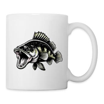 Zander Angeln Raubfisch Fisch - Tasse - Weiß - Rechts