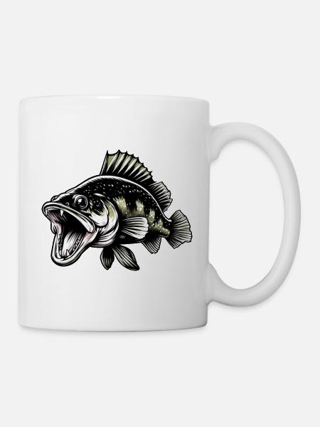 sandre, pêche, poisson prédateur, poisson - Mug blanc - blanc