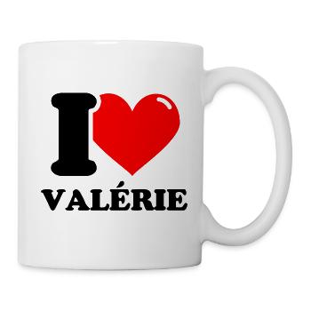 J’aime valérie Prénom - Mug blanc - blanc - Droite