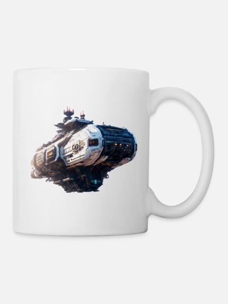 Cyberpunk Spaceship - Mug - white