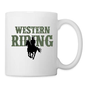 Homme d’équitation de l’Ouest - Mug blanc - blanc - Droite