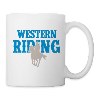 Western Reiten Mann - Tasse - Weiß - Rechts
