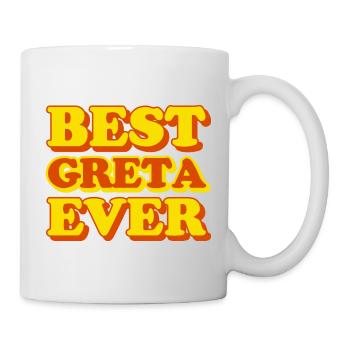 Lustiges Geschenk mit Vornamen Greta - Tasse - Weiß - Rechts