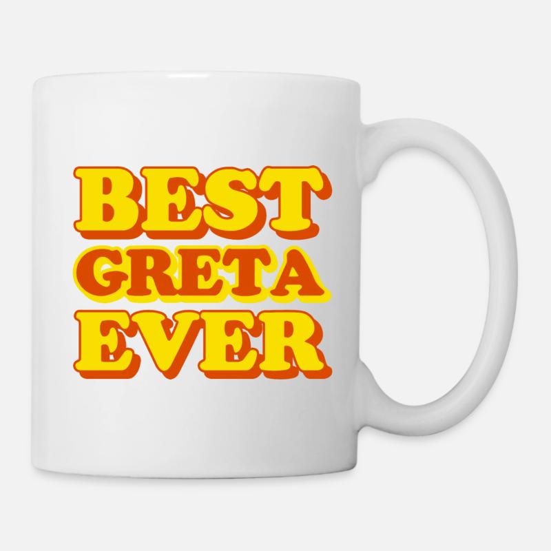 Lustiges Geschenk mit Vornamen Greta - Tasse - Weiß