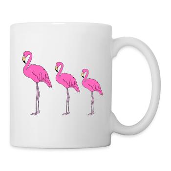 flamingo family mother child single parent - Mug - white - Right