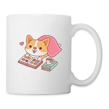 Mignon Corgi Aime Lire Des Mangas - Mug blanc - blanc - Droite