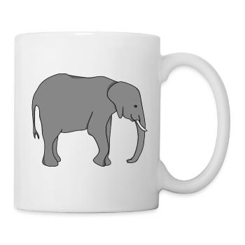 Éléphant Éléphant Maman Papa - Mug blanc - blanc - Droite