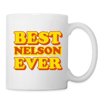 Lustiges Geschenk mit Vornamen Nelson - Tasse - Weiß - Rechts