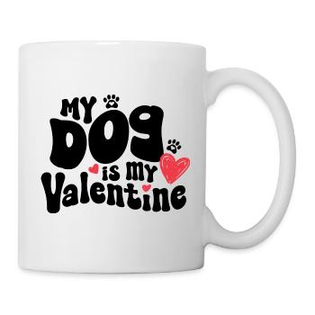 « Mon chien est mon Valentin » / V-Day - Mug blanc - blanc - Droite