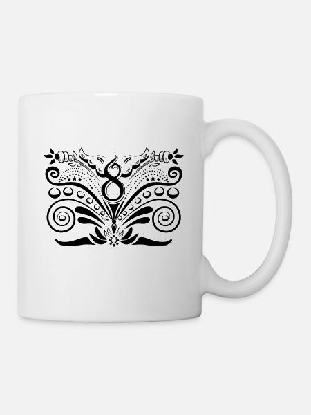 Kurbits V8 No :1 - noir - Mug blanc - blanc