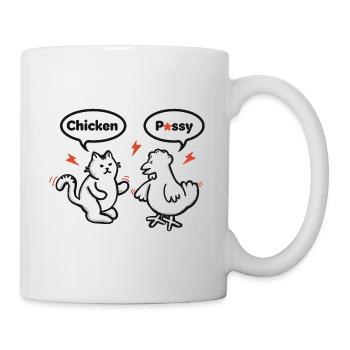 Chaton vs. Poulet - Mug blanc - blanc - Droite