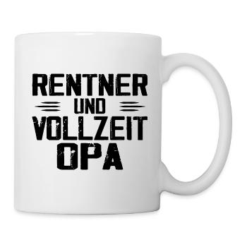 Rentner sondern Vollzeit Opa - Tasse - Weiß - Rechts