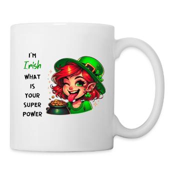 Je suis irlandais, quel est votre superpouvoir ? - Mug blanc - blanc - Droite