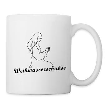 Weihwasserschubse - lustiger Ausdruck für Nonne - Tasse - Weiß - Rechts