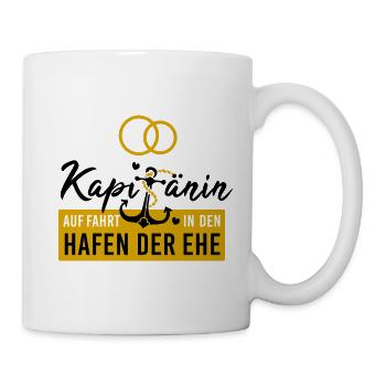 Kapitänin Hafen Ehe JGA Junggesellinnenabschied - Tasse - Weiß - Rechts