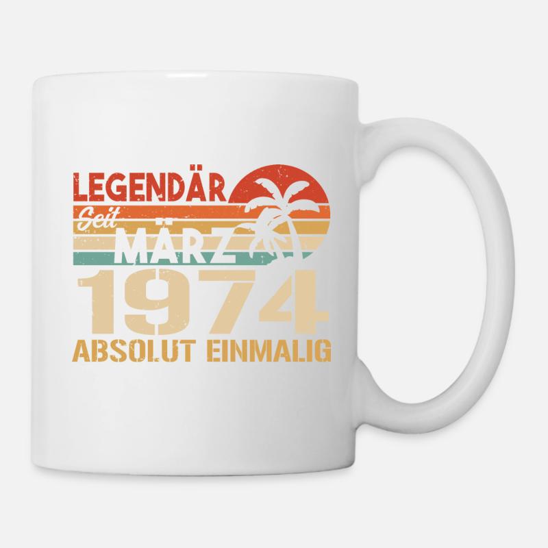 Légendaire depuis mars 1974 - absolument unique - Mug blanc - blanc