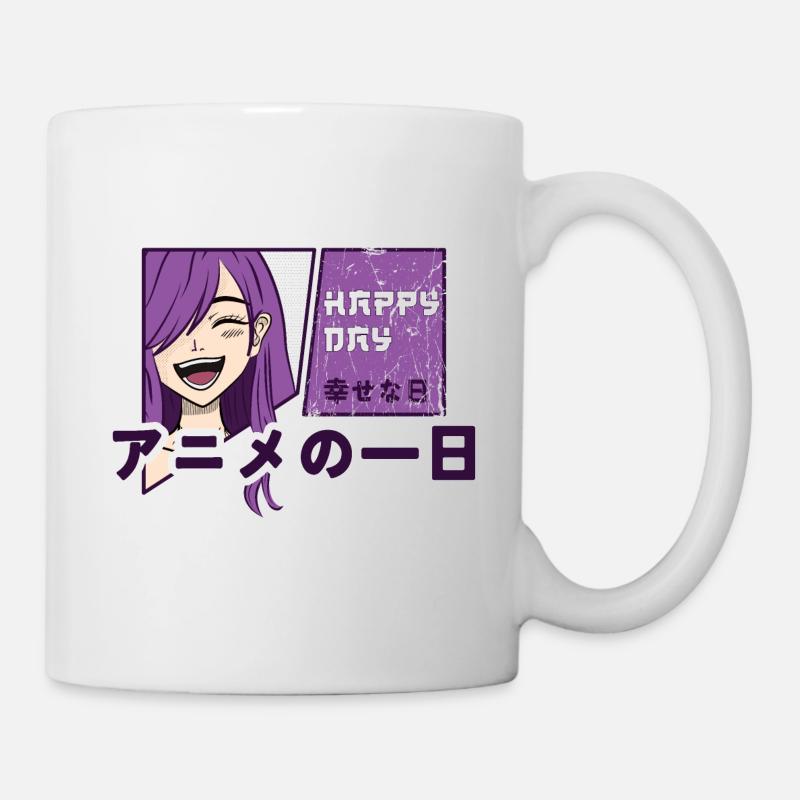 Bonne journée avec l’anime - Mug blanc - blanc