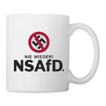 NIE WIEDER DIKTAUR, FCK AFD - Tasse - Weiß - Rechts