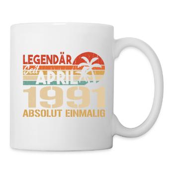 Né En Avril 1991 Drôle D’anniversaire Rétro - Mug blanc - blanc - Droite
