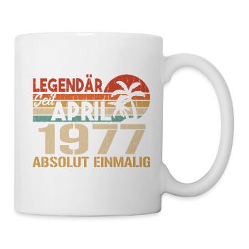 Né en avril 1977 Drôle d’anniversaire Rétro - Mug blanc - blanc - Droite