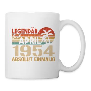 Born In April 1954 Funny Birthday Retro - Mug - white - Right