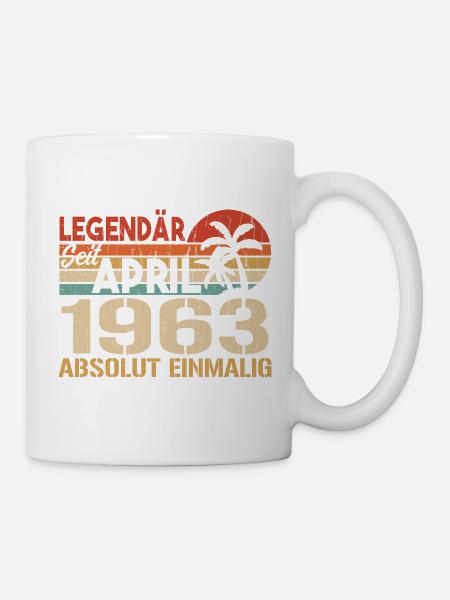 Né En Avril 1963 Drôle D’anniversaire Rétro - Mug blanc - blanc
