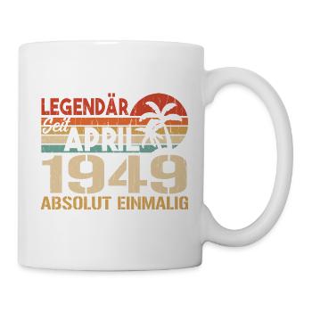 Born In April 1949 Funny Birthday Retro - Mug - white - Right