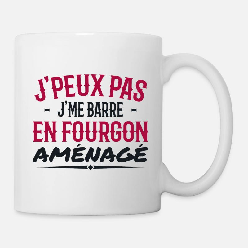 J'peux Pas J'me Barre En Fourgon Aménagé - Mug blanc - blanc