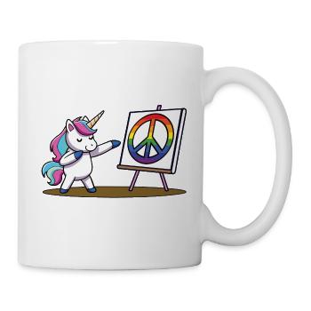 Unicorn Rainbow Peace - Tasse - Weiß - Rechts