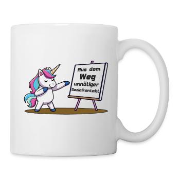Aus dem Weg unnötiger Sozialkontakt - Tasse - Weiß - Rechts