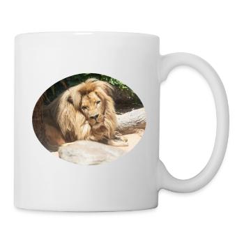 Male Lion Behind Tree, Natural - Mug - white - Right