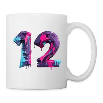 NON. 12 NUMÉRO 12 COOL 12E ANNIVERSAIRE - Mug blanc - blanc - Droite