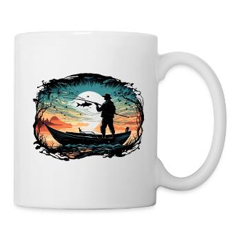 Angler Siluette / Fishing / Fish / Lake / Sport - Mug - white - Right